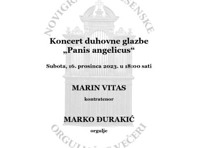Adventsko- božićni koncert duhovne glazbe “Panis angelicus” Marina Vitasa i Marka Đurakića